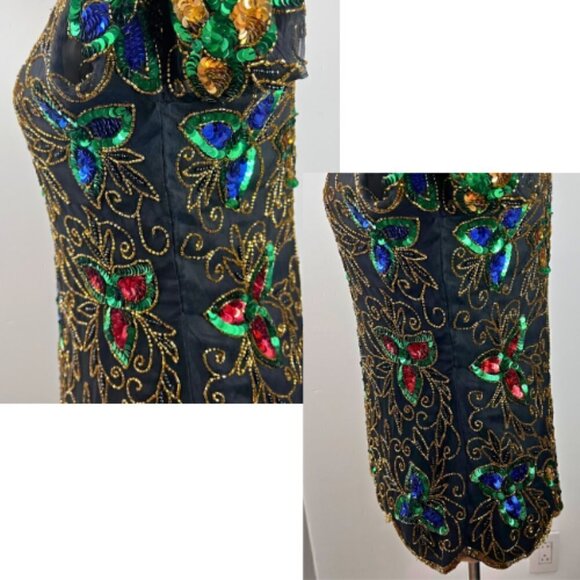 VINTAGE Stenay Beaded Sheer Sleeve Blouse Size S - Picture 5 of 16